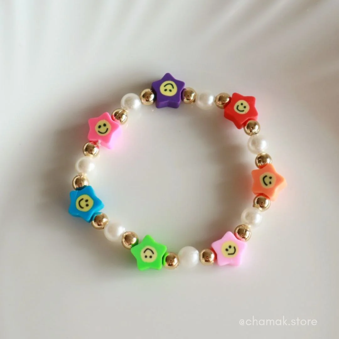 Star Smiley Beaded Bracelet