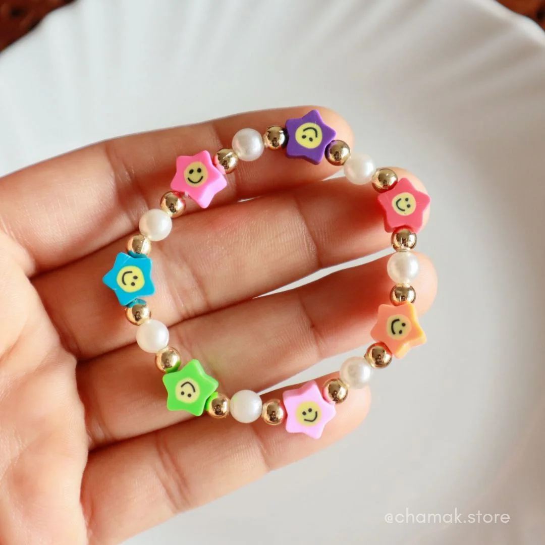 Star Smiley Beaded Bracelet