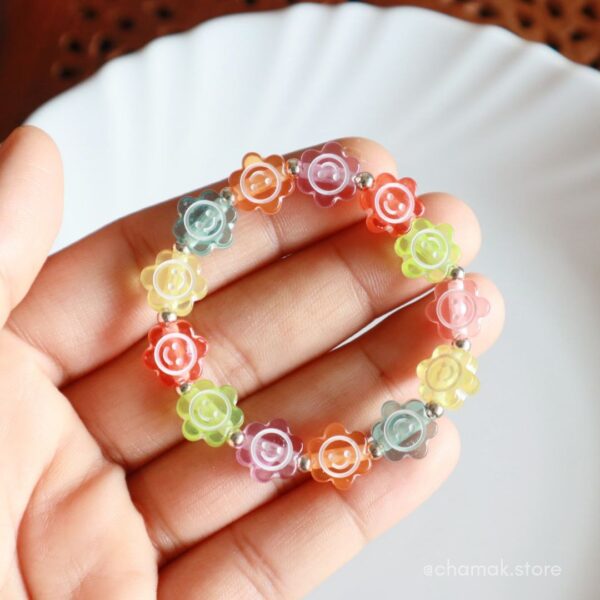 Multicolor Smiley Beaded Bracelet