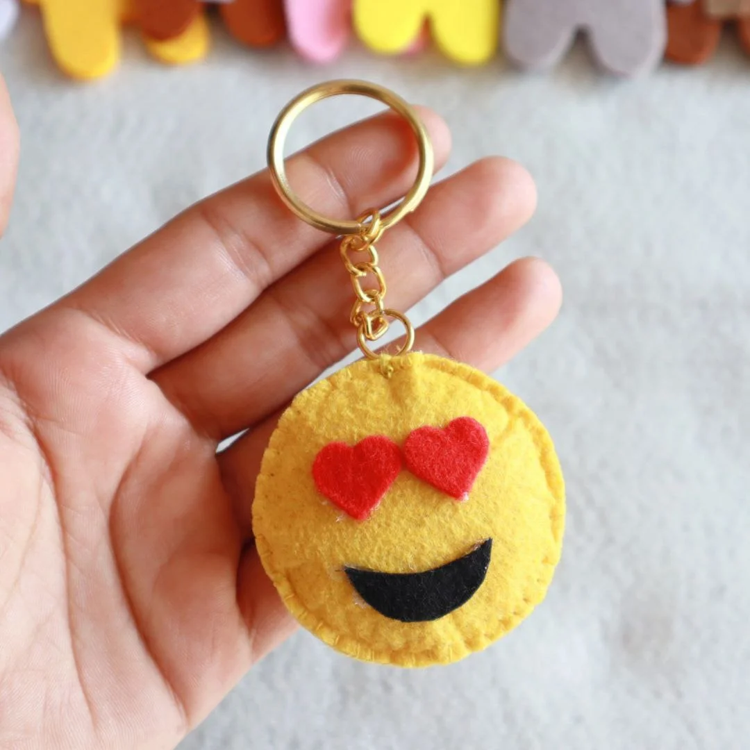 Cute Emoji Keychains | Handmade Felt Keychains