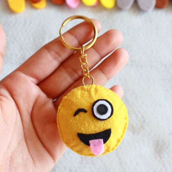 Cute Emoji Keychains | Handmade Felt Keychains