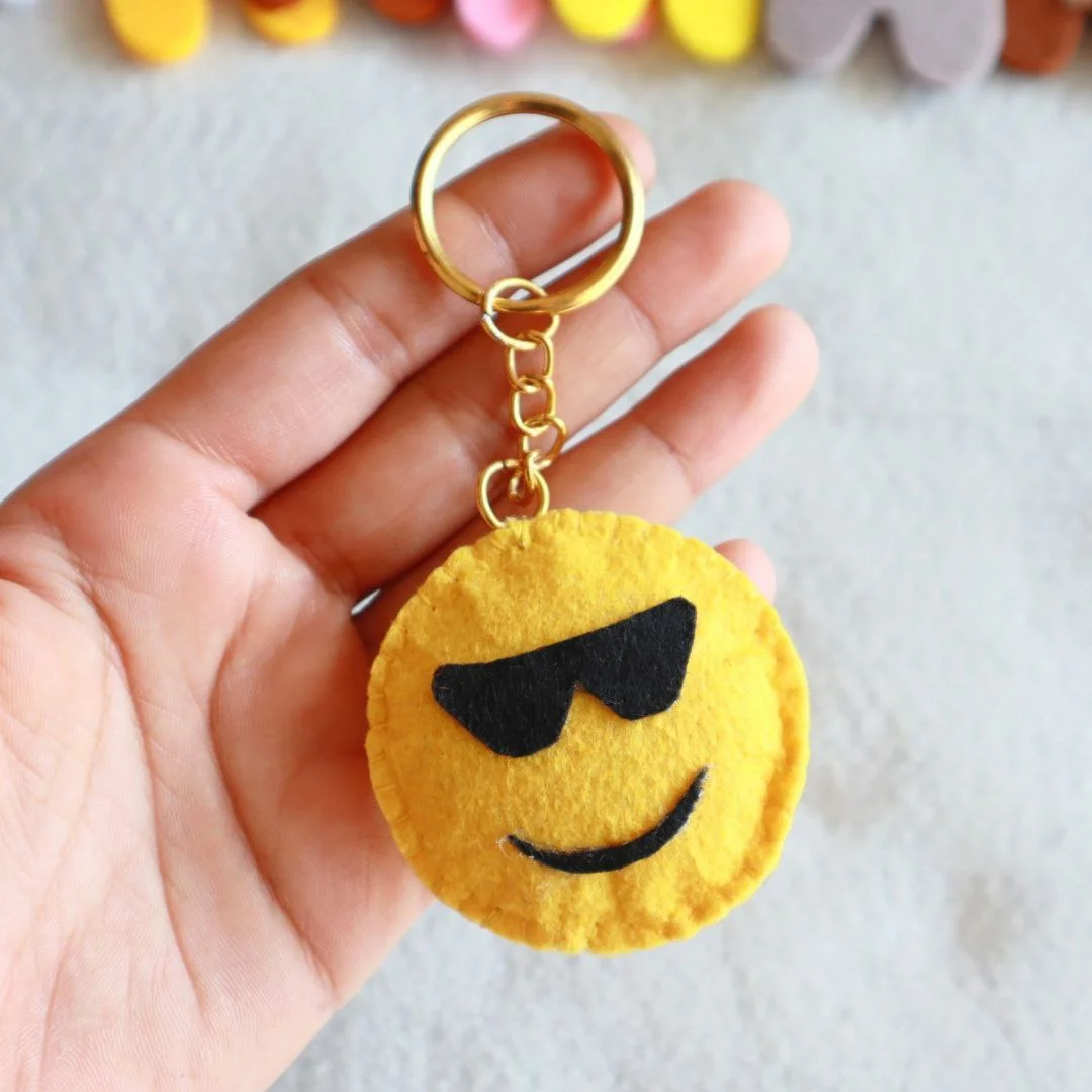 Cute Emoji Keychains | Handmade Felt Keychains