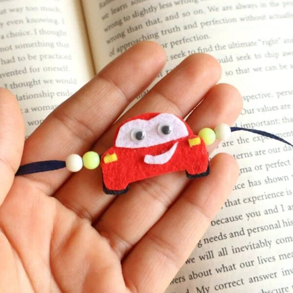 Red Car Rakhi For Kids