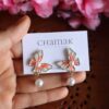 Butterfly Pearl Drop Earrings- II