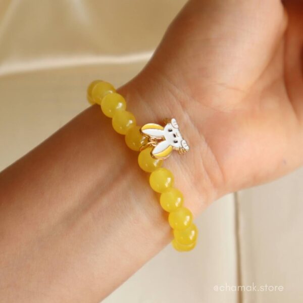 Yellow Bracelet With Cute Rabbit Charm