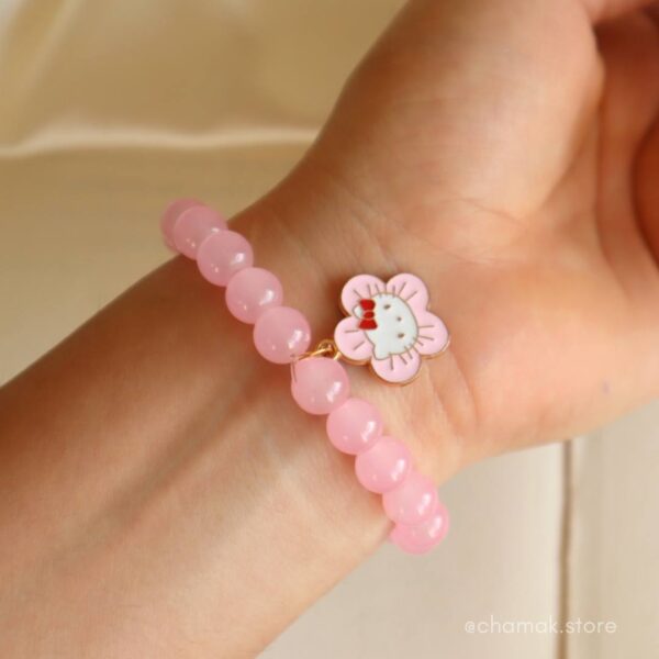 Light Pink Bracelet With Cute Kitty Charm