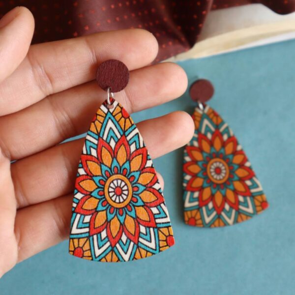 Ethnic Design Wooden Earrings