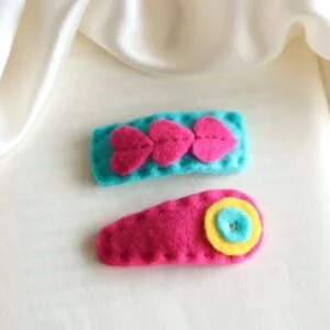 Set Of 2- Handmade Felt Hair Pins