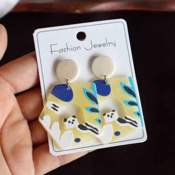 Yellow Quirky Panda Earrings