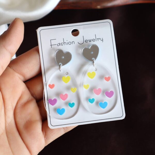 Small Colorful Heart Earrings