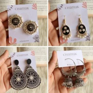 Ethnic Earrings Combo-Black