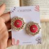 Meenakari Kundan Stud Earrings