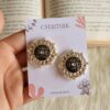 Black Kundan Stud Earrings