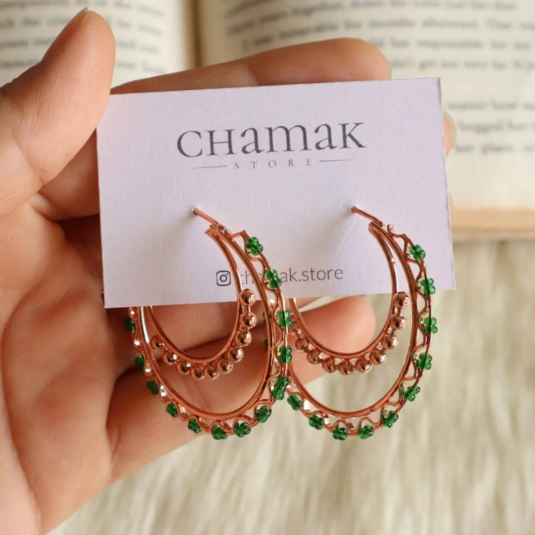Beaded Hoop Earrings