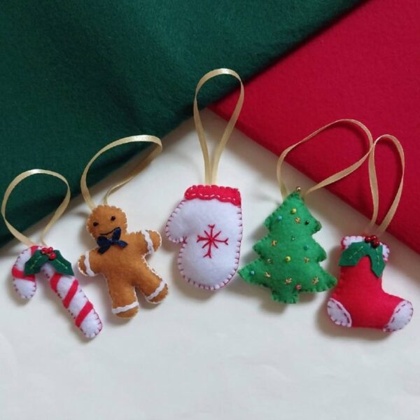 Christmas Tree Hanging Ornaments- Set Of 5 Christmas Decor