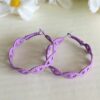 Evil Eye Hoop Earrings-Amethyst