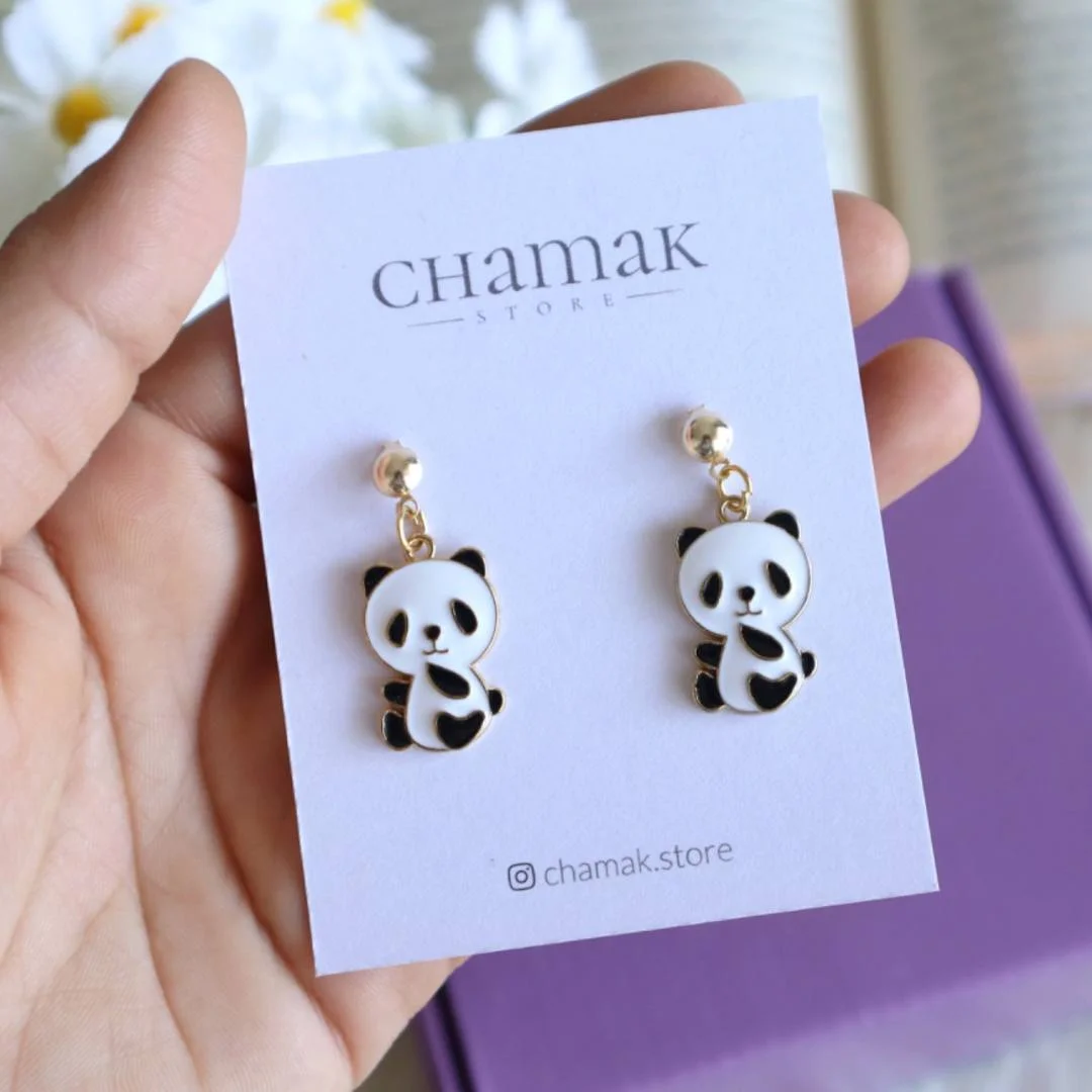 Cute Minimal Panda Earrings