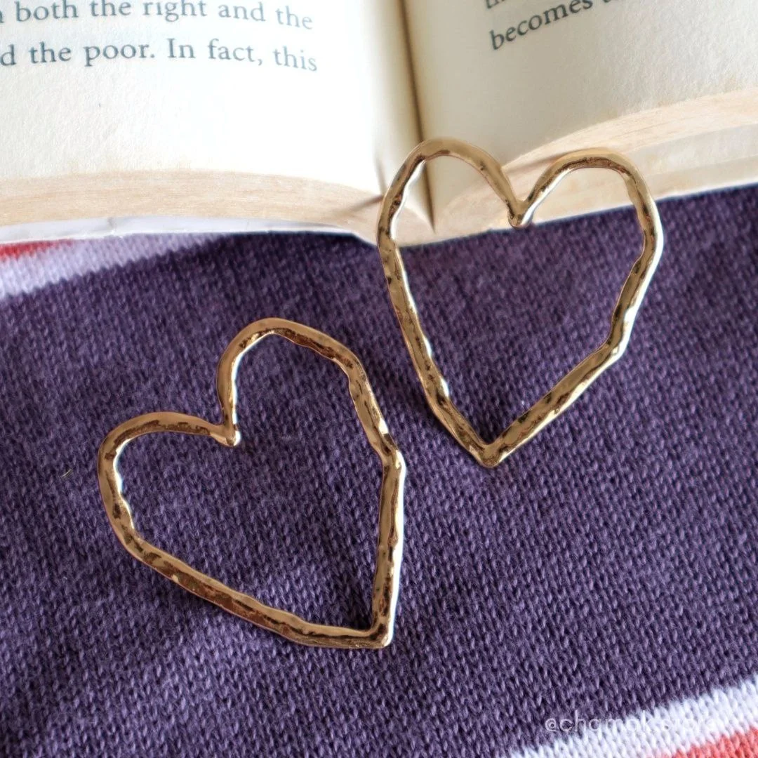 Trendy Gold-Plated Heart Earrings