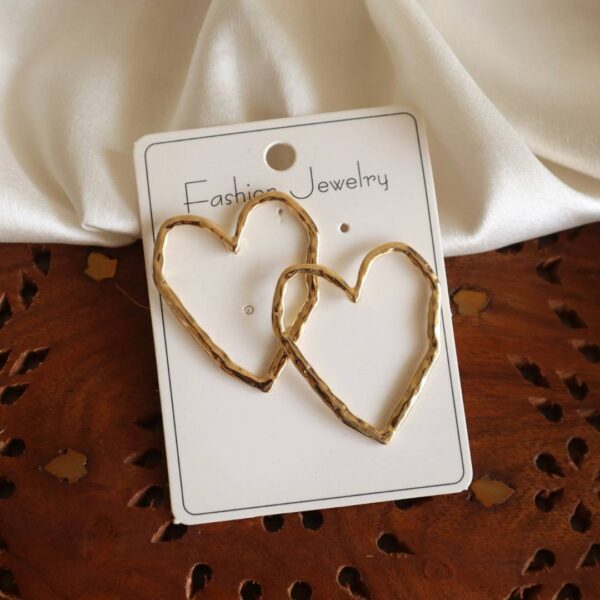 Trendy Gold-Plated Heart Earrings