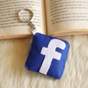 Facebook Logo Felt Keychain
