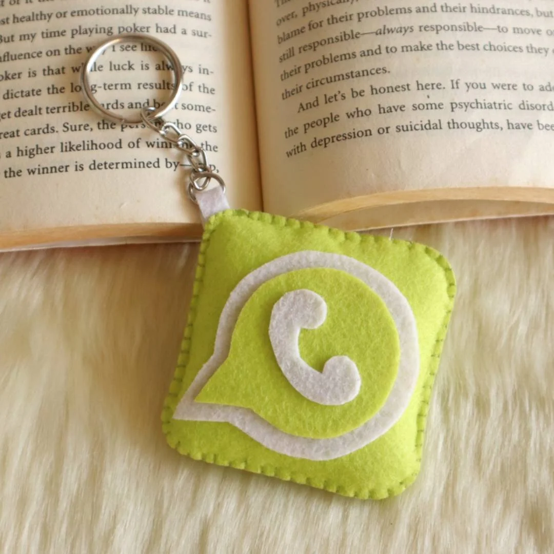 Whatsapp Logo Felt Keychain