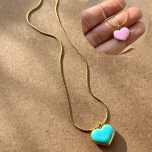 Blue-Pink (2 in 1) Reversible Heart Neckchain
