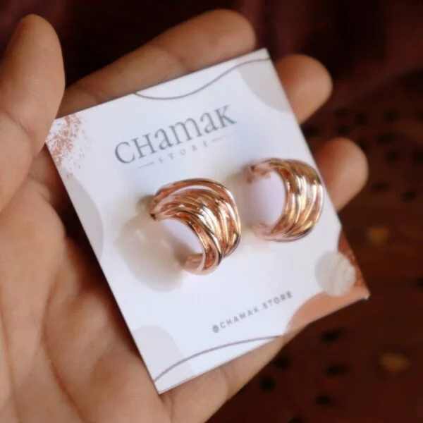 Stylish Rose Gold Hoop Earrings