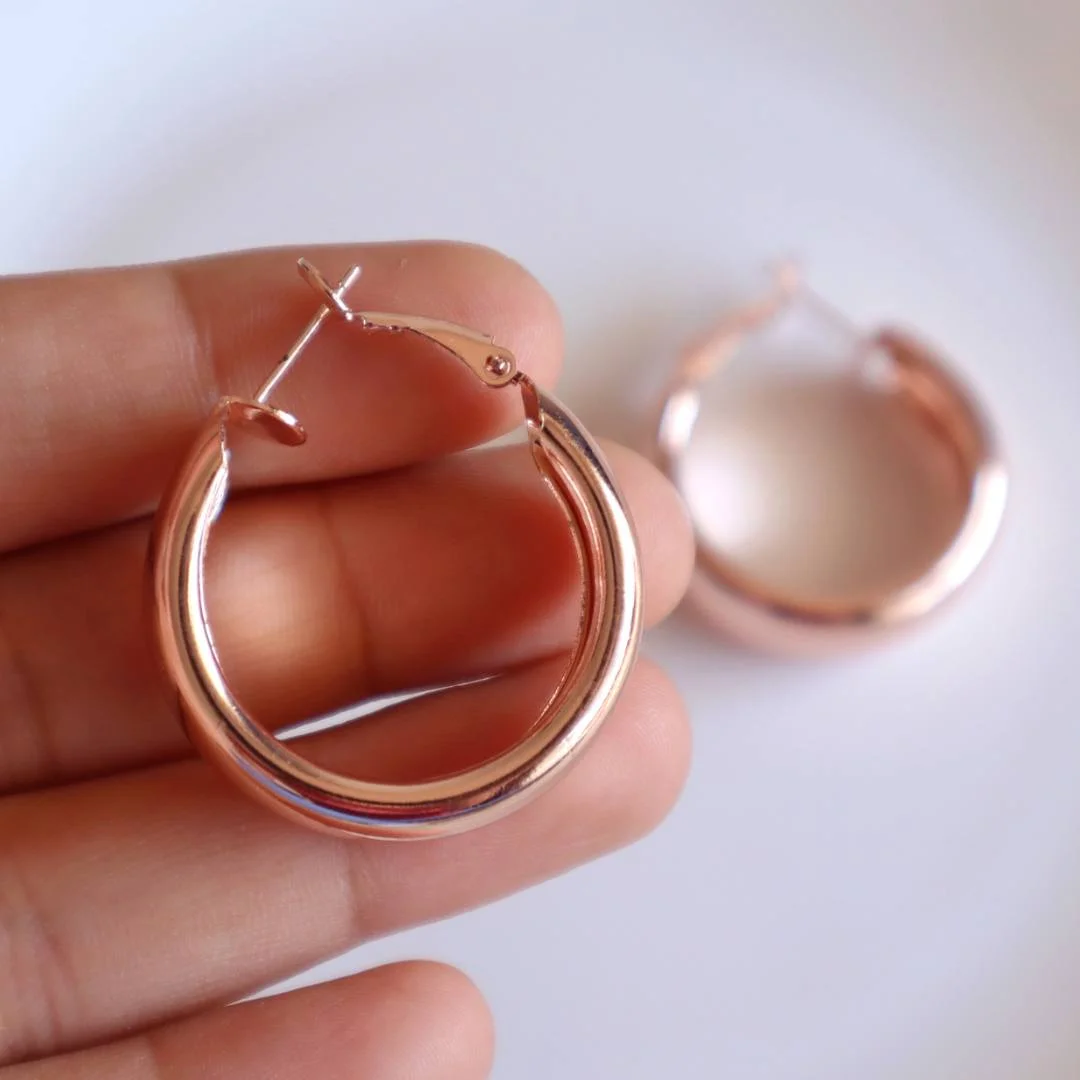 Trendy Rose Gold Hoops