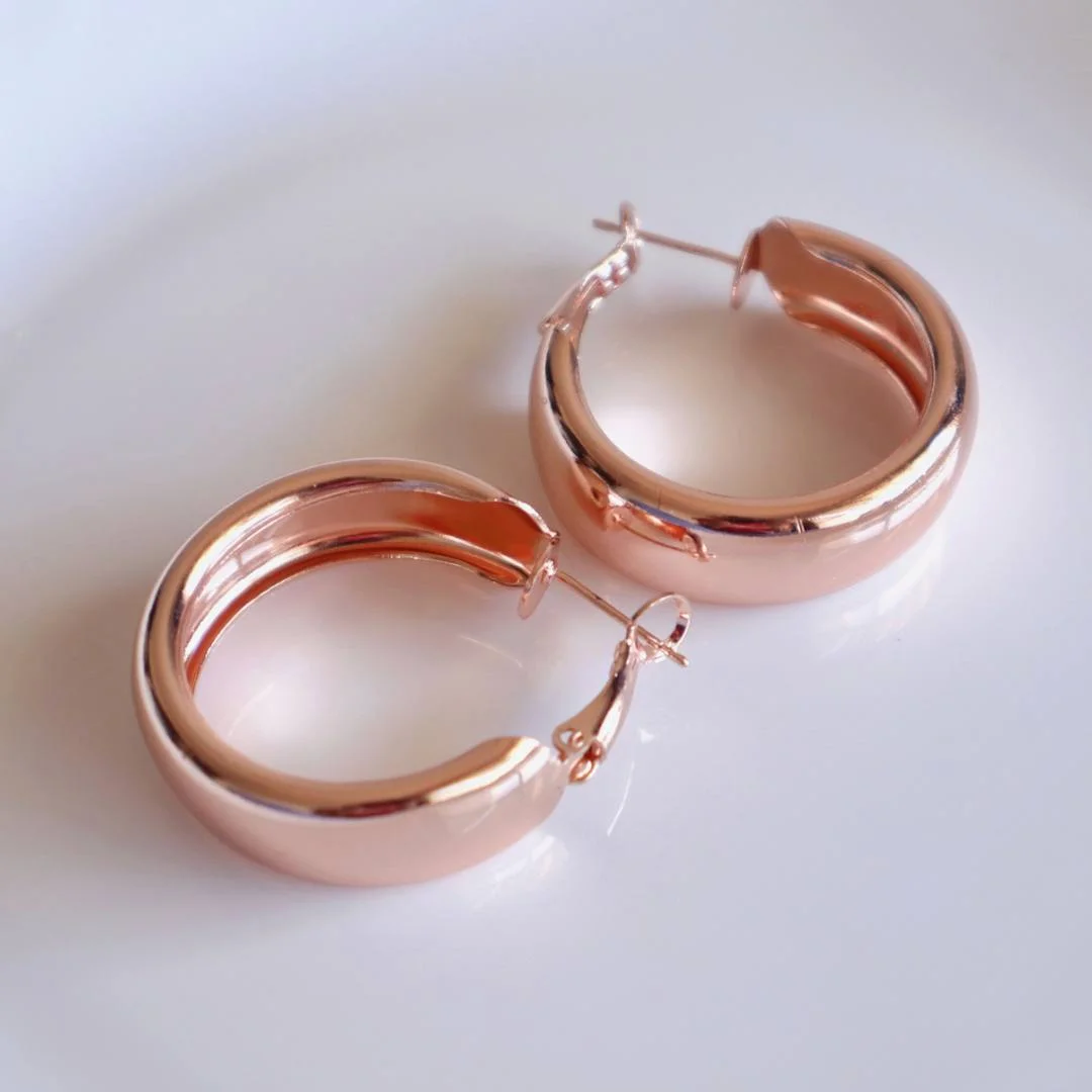 Trendy Rose Gold Hoops