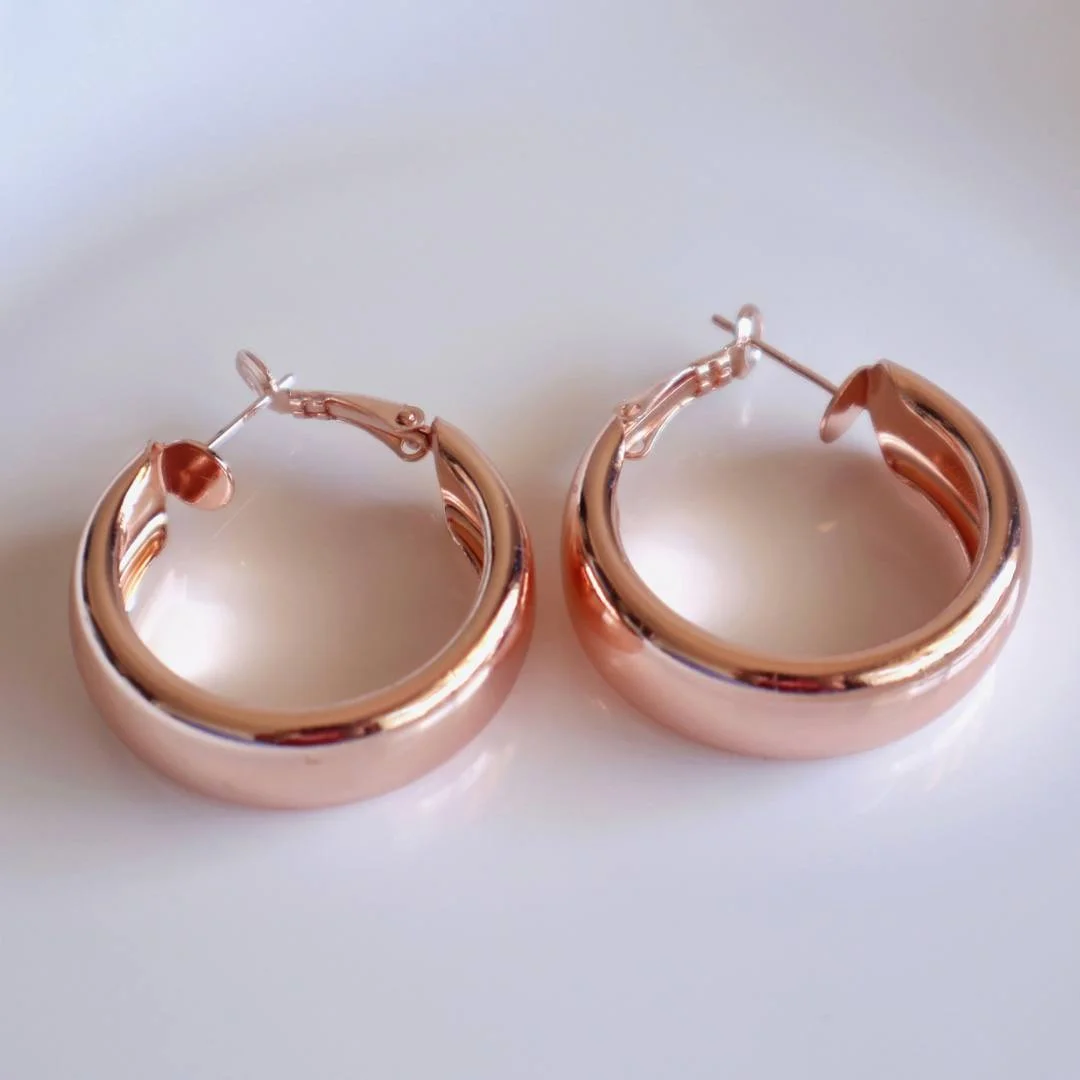 Trendy Rose Gold Hoops