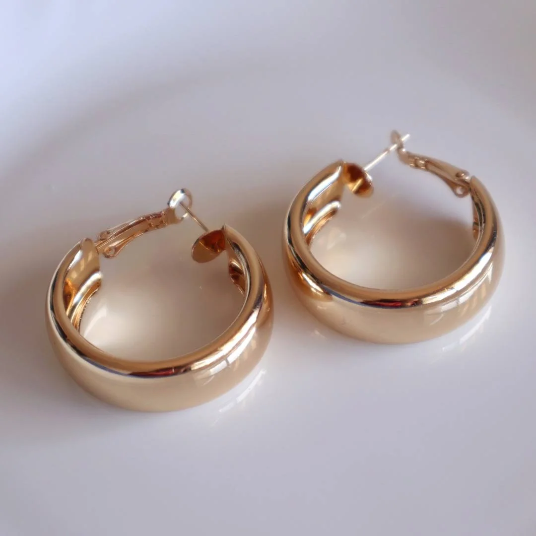 Trendy Golden Hoops