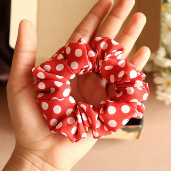 Red Polka Dot Scrunchie