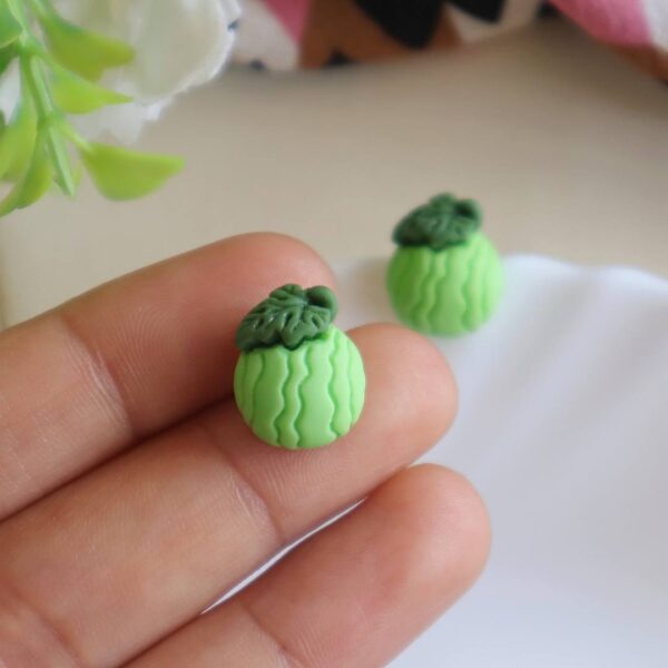 Cute Green Fruit Stud Earrings