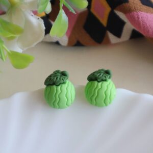 Cute Green Fruit Stud Earrings