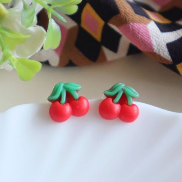 Red Cherry Stud Earrings