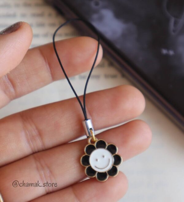 Smiley Flower Phone Charm