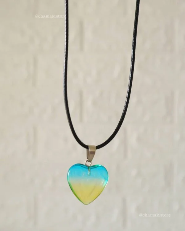 Blue-Yellow Mixed Heart Necklace