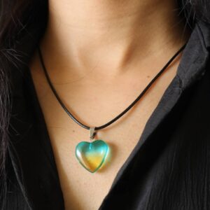 Blue-Yellow Mixed Heart Necklace