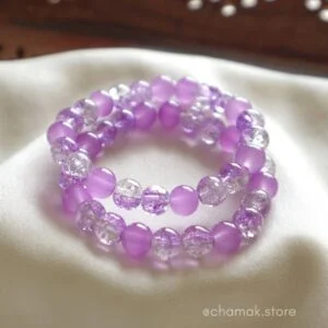 Purple Set Of 2 Beaded Bracelet