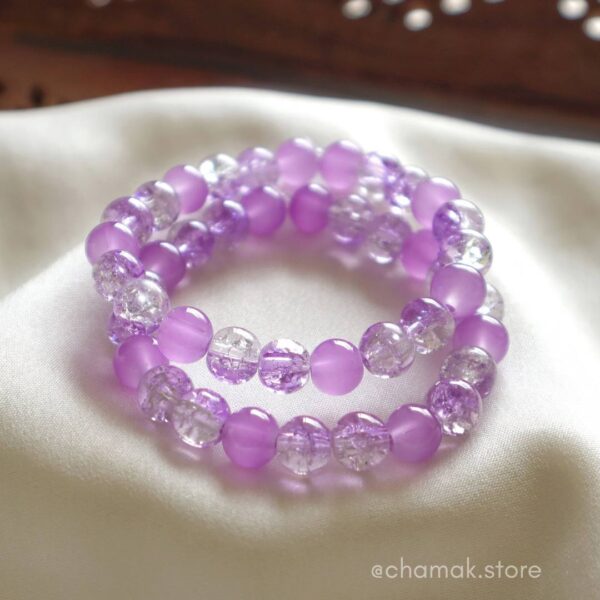 Purple Set Of 2 Beaded Bracelet