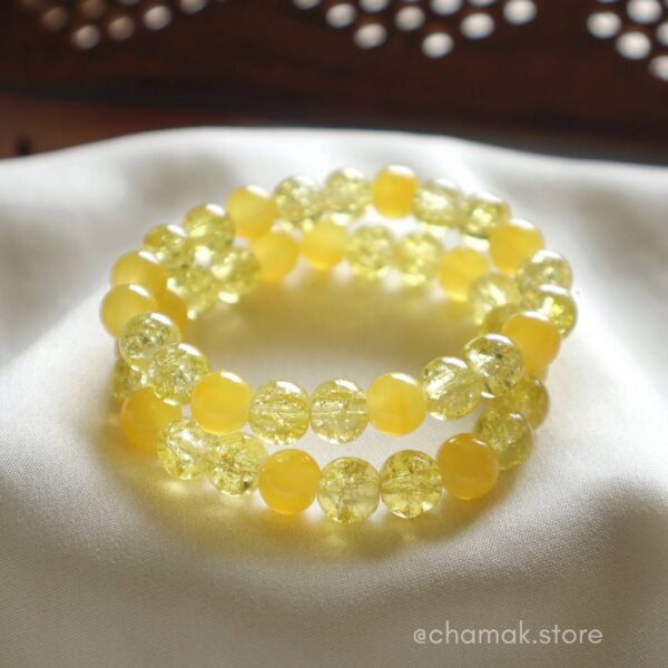 Yellow Set Of 2 Beaded Bracelet