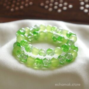 Green Set Of 2 Beaded Bracelet