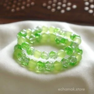 Green Set Of 2 Beaded Bracelet