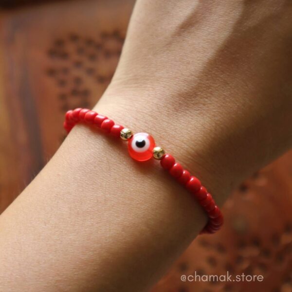 Red Evil Eye Beaded Bracelet