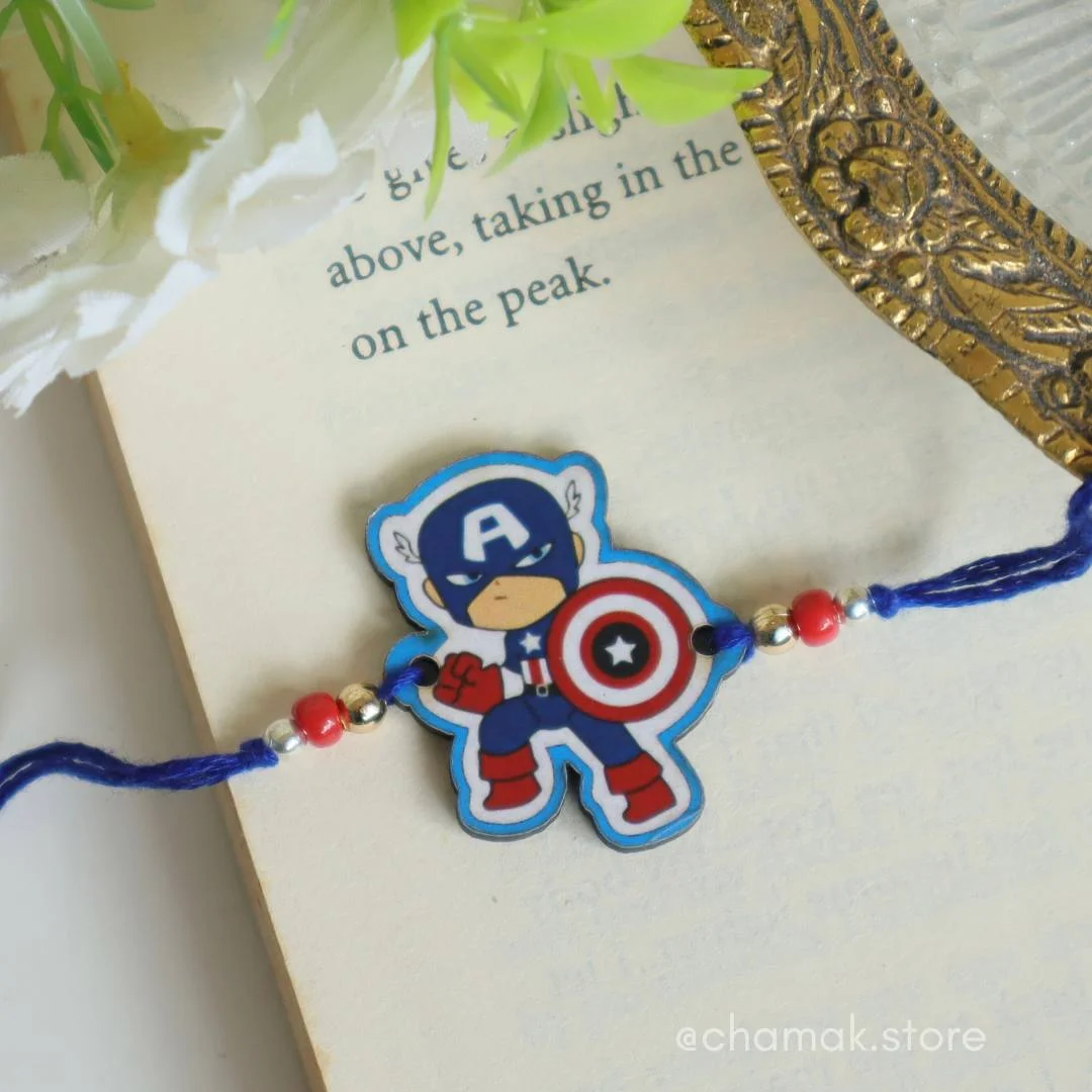 Captain America Wooden Rakhi