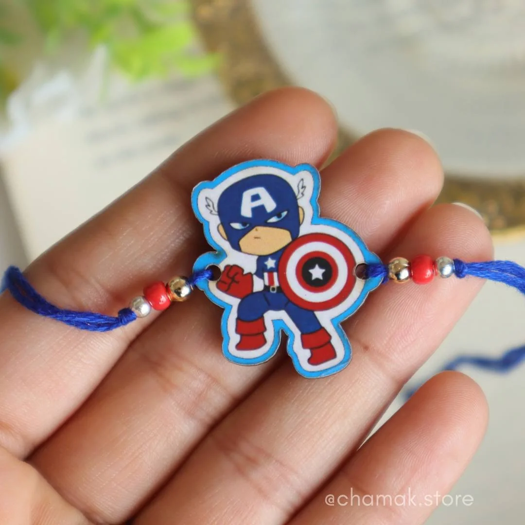 Captain America Wooden Rakhi