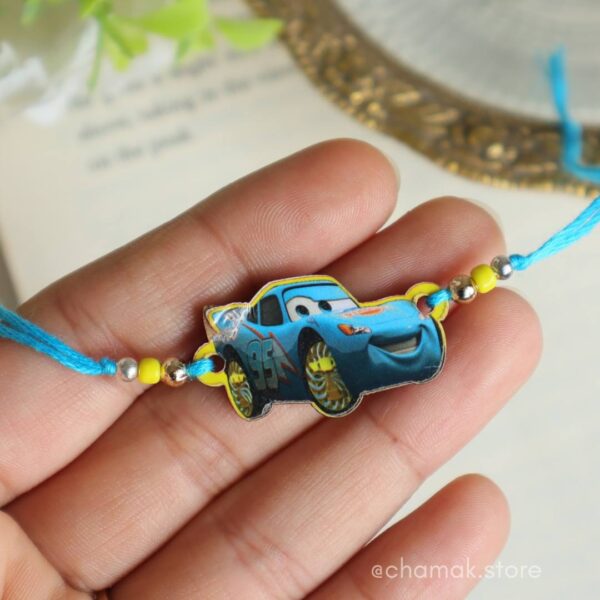 Blue Wooden Car Rakhi