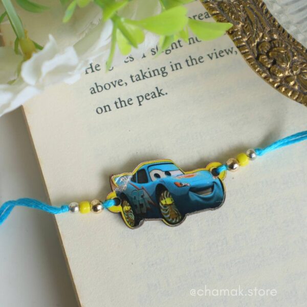 Blue Wooden Car Rakhi