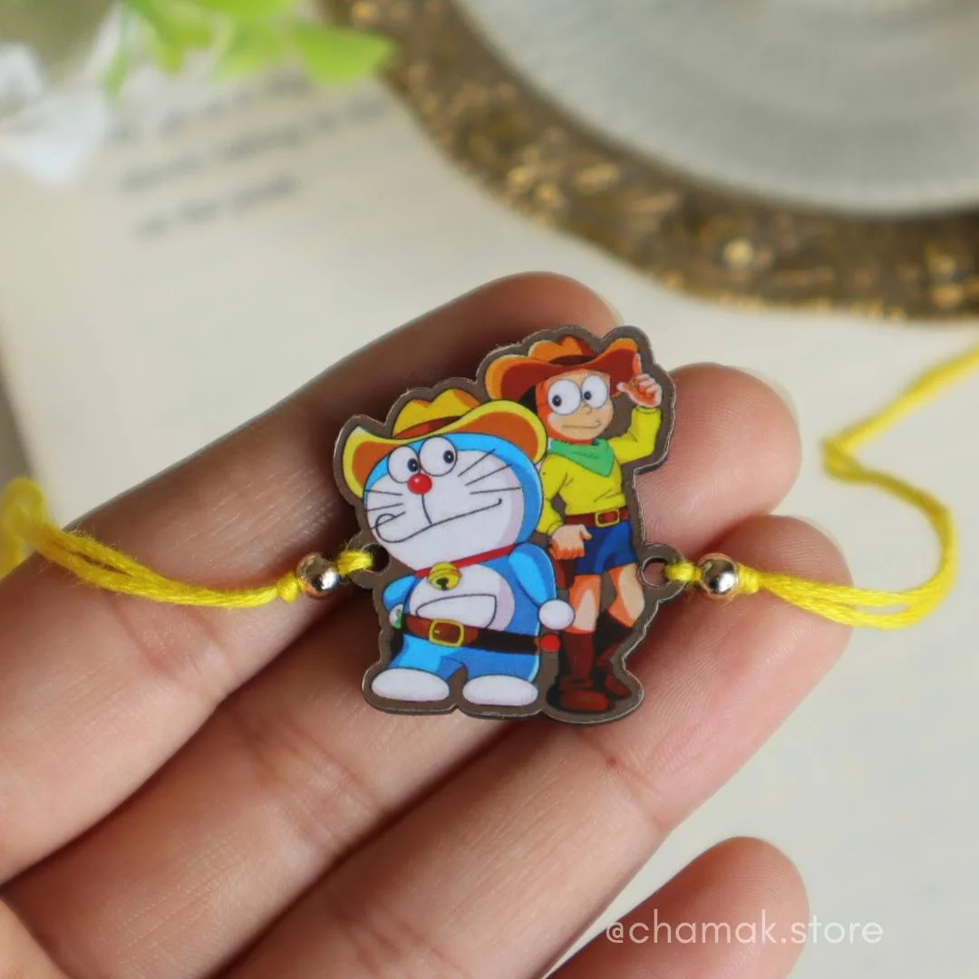 Doremon-Nobita Wooden Rakhi