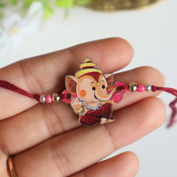 Cute Ganesha Wooden Rakhi